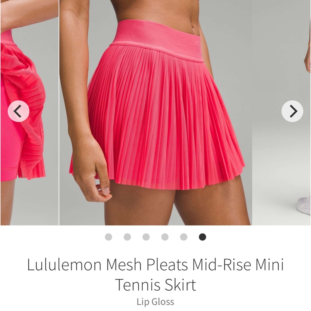 Lululemon mesh pleats mini tennis skirt